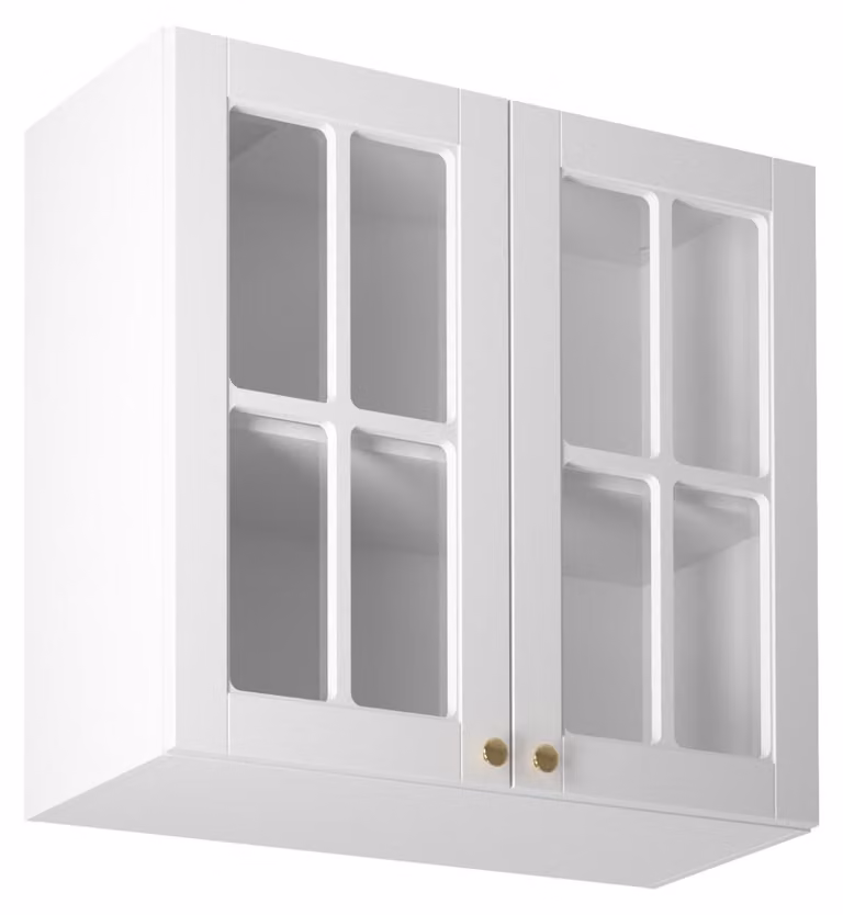 Pensile in vetro LUMEA - larghezza 80 cm, bianco