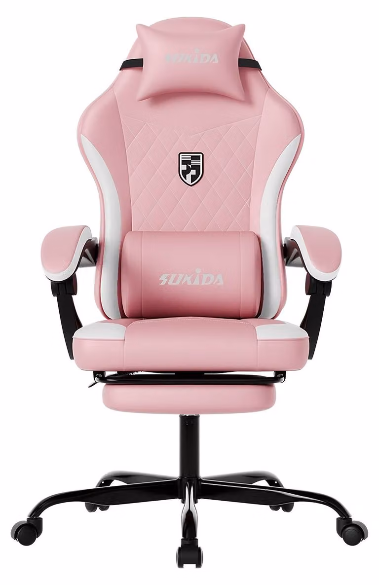 Sedia ergonomica da gaming - Sedia da corsa - Sedia da ufficio - Sedia da gioco - Sedia per computer - Con poggiapiedi - Con supporto lombare