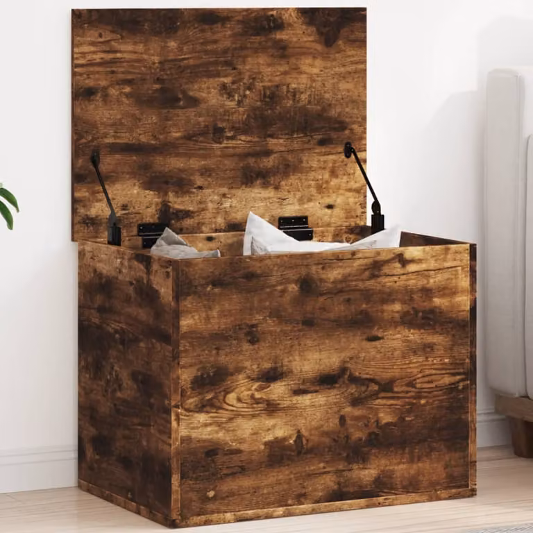 Contenitore vidaXL in legno multistrato Rovere Fumo, colore marrone, L 60 cm x P 42 cm x H 46 cm