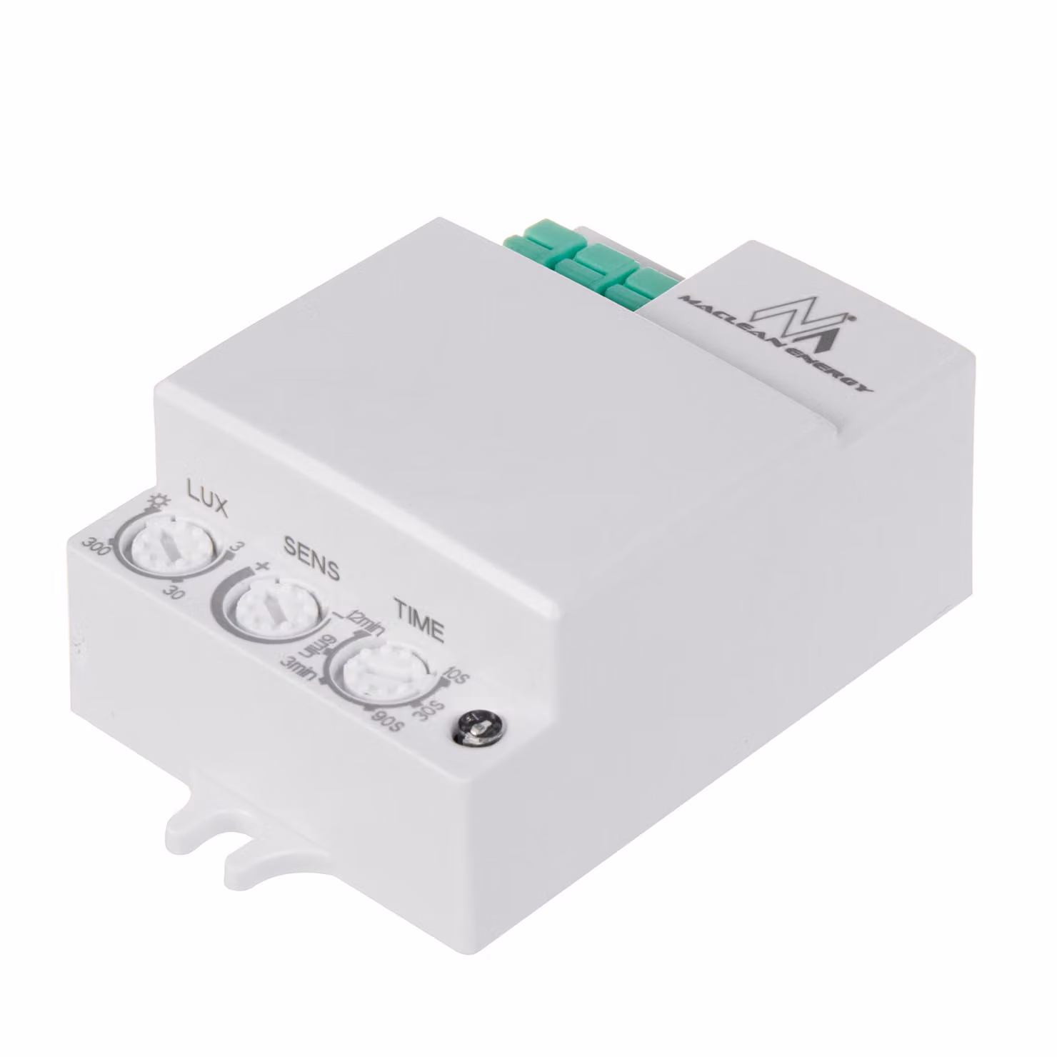 Maclean MCE316 Rilevatore di movimento a microonde Sensore crepuscolare Controllo automatico della luce LED 360° 5-15m Impostazione del tempo LUX IP20 Parete Soffitto Bianco