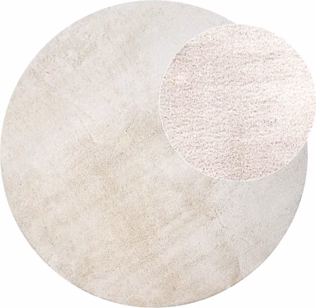Tappeto rotondo Calia Italia beige in fibre sintetiche lavabile e antiscivolo Diametro: 160 cm