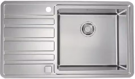 Alveus Rando - Lavello 860x500 mm, con comando di scarico, a destra, in acciaio inox 1131208