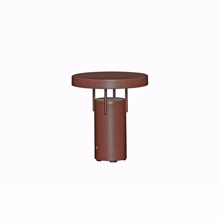Hübsch HÜBSCH lampada LED da tavolo a ricarica BringMe Mini, bordeaux, 20 cm dimmerabile, Rosso, Metallo, Moderno