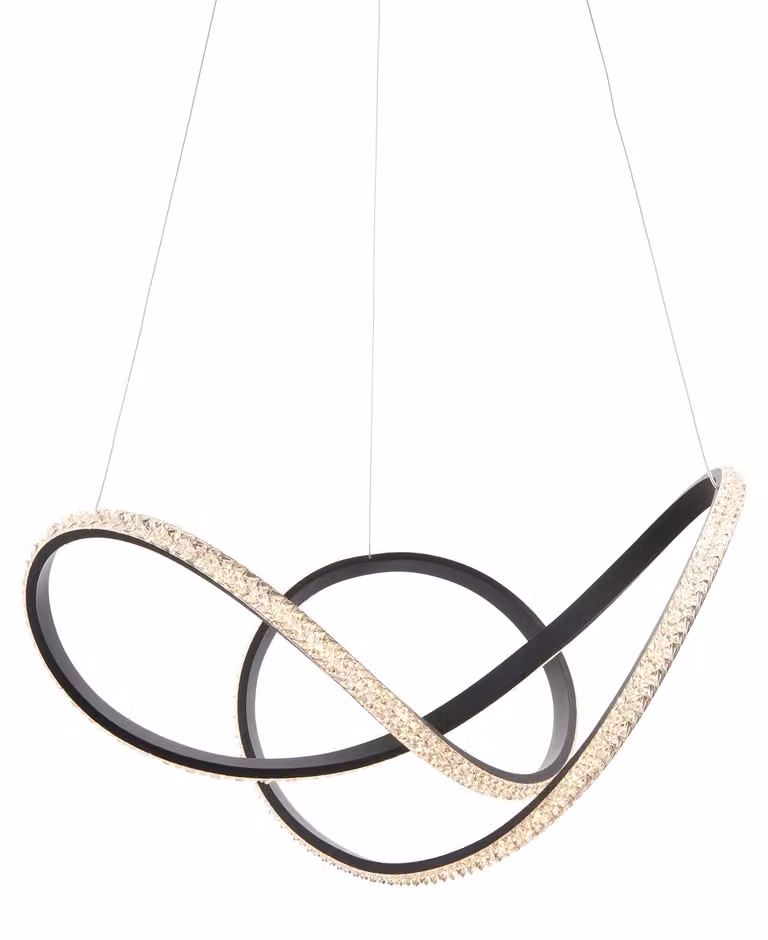 Lampada a sospensione LED FRANCISCA nera 42 W, luce calda 2700 lm, alluminio, dimensioni: 180 x 55 x 55 cm, IP20, Endon