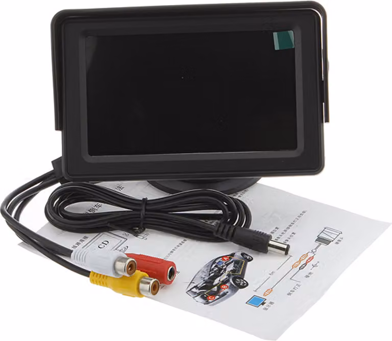 4,3 pollici Auto Video Rear View Monitor Display per la telecamera di parcheggio posteriore del veicolo di backup (senza fotocamera) Nero