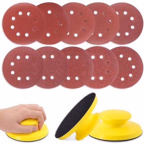 Set da 62 pezzi di mole abrasive e carta vetrata da 5 pollici per la lavorazione del legno, mobili e artigianato