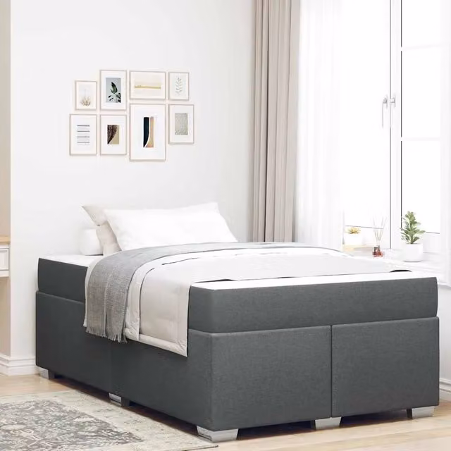 Struttura del letto Grigio scuro 120 x 200 cm Tessuto 3399181