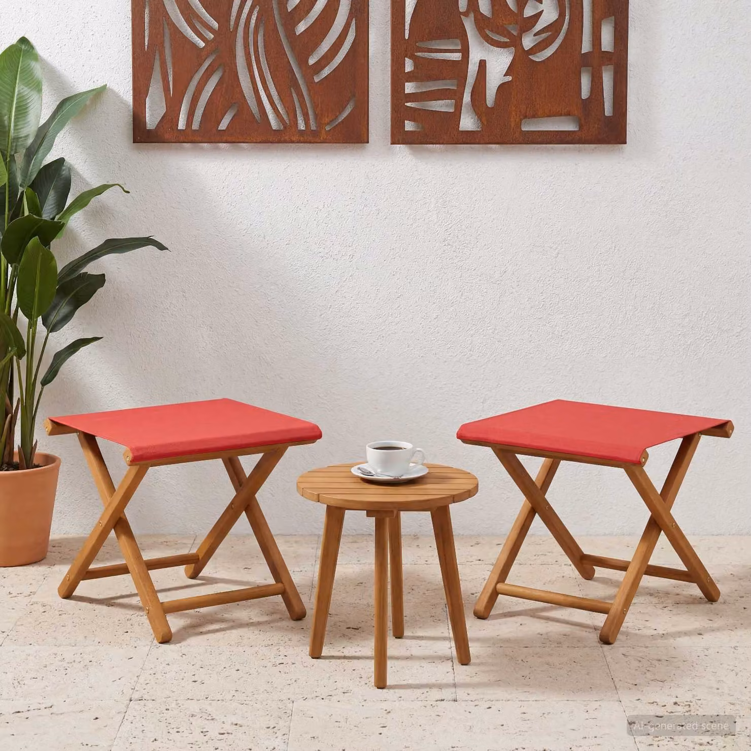 Set di 2 lettini da giardino vidaXL in legno di eucalipto rosso con tessuto resistente ai raggi UV