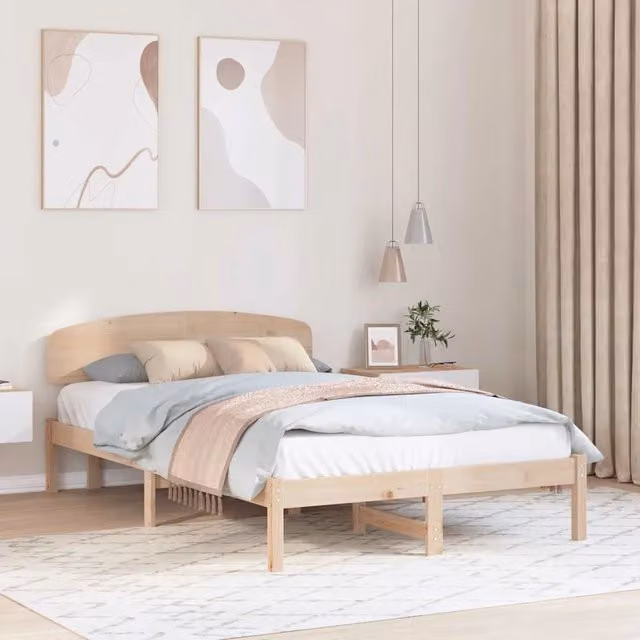 Struttura letto in pino massello naturale vidaXL L/P: 120 x 200 cm
