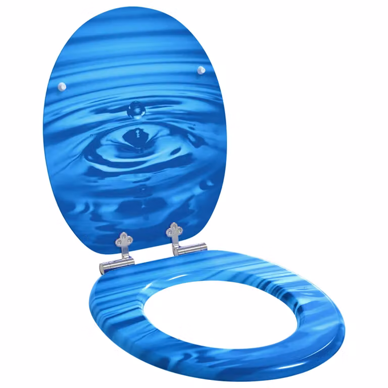 Sedile per WC vidaXL modello Goccia blu in legno ingegnerizzato, L 44 cm x P 38 cm
