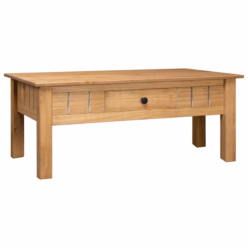 Tavolino da salotto rettangolare vidaXL in pino massello marrone L: 100 cm, P: 60 cm, H: 43,5 cm – 2