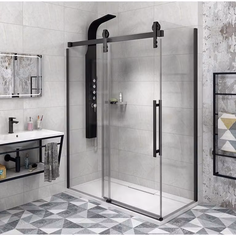 VOLCANO BLACK Cabina doccia rettangolare 1300x900mm variante L/R