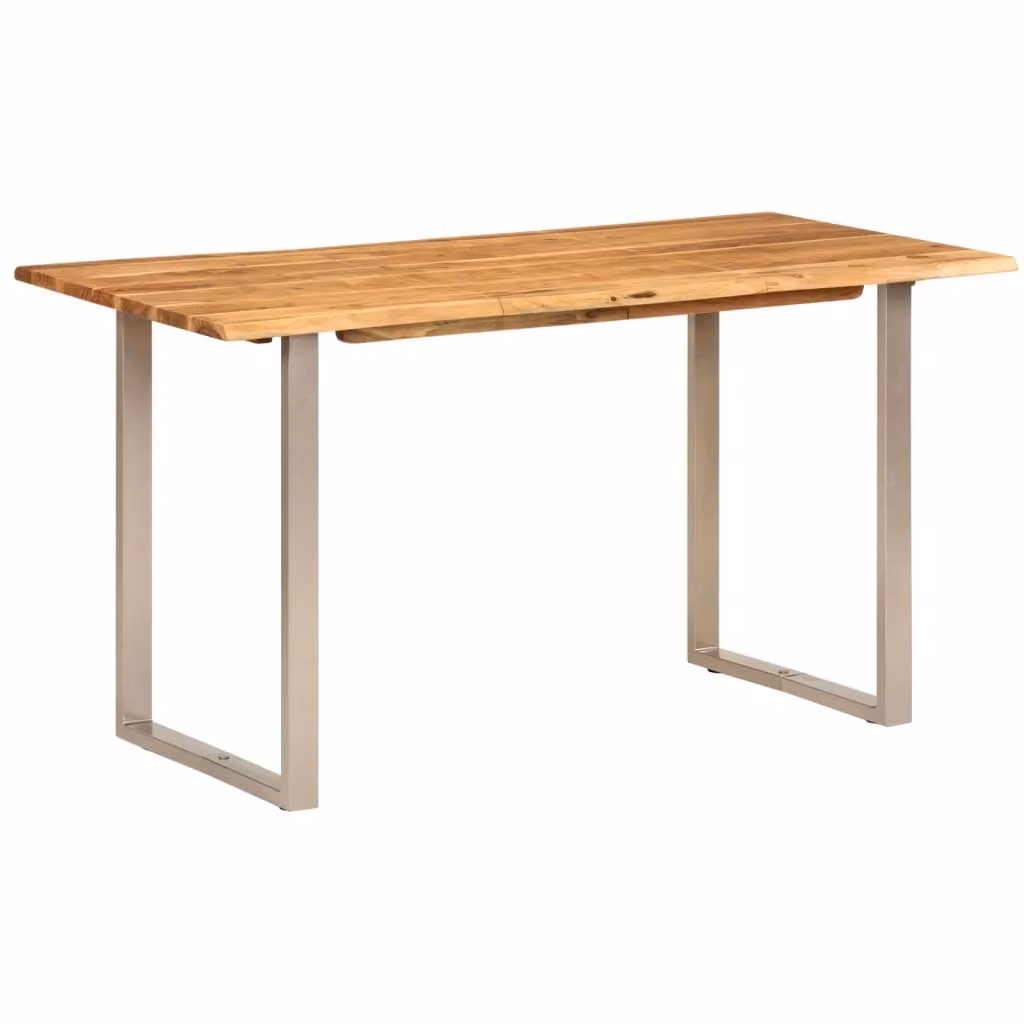 Tavolo da Pranzo 140x70x76 cm in Legno Massello di Acacia