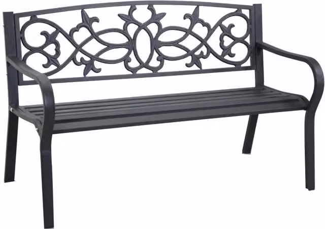 Panchina metallo pavia antracite cm 124x57h78