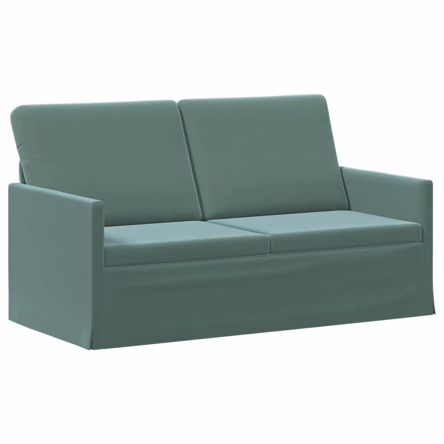 Divano a 2 posti vidaXL in velluto verde mare con struttura in metallo L/P/H: 150 x 81 x 82 cm