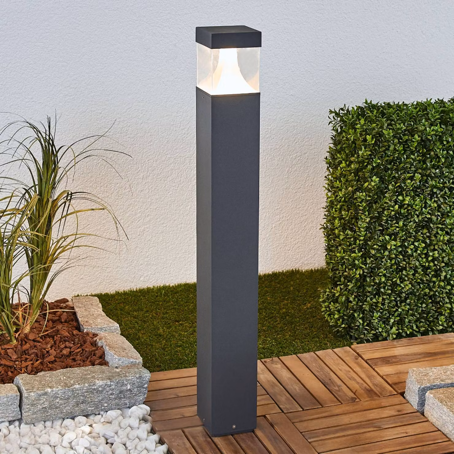 Lampioncino da giardino Egon Lucande, Nero, Alluminio, Moderno, Lampada LED da esterni