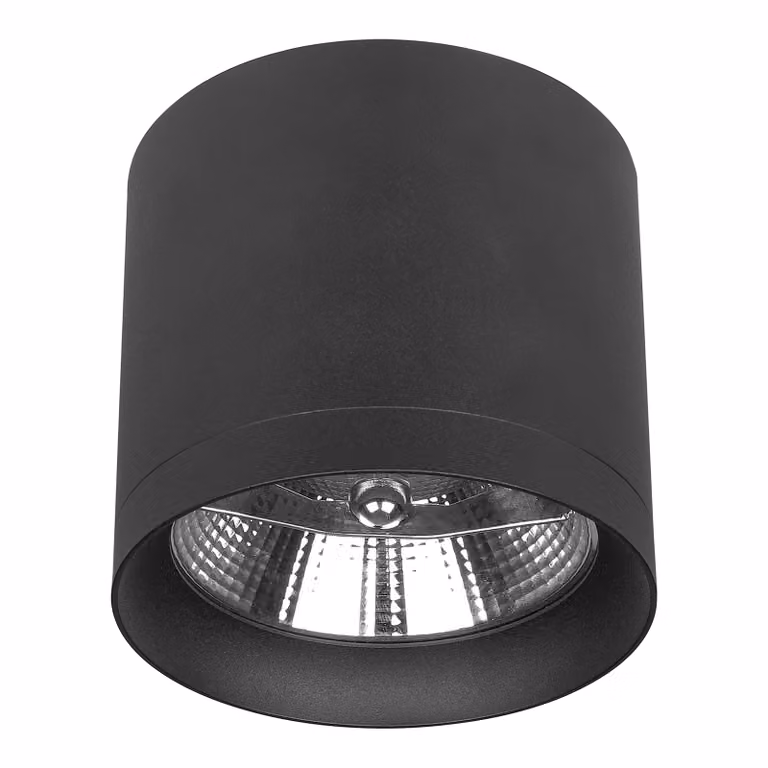 Faretto da soffitto MasterLED AR111 GU10 nero Ø118mm alluminio - apparecchio rotondo a plafone per faretti LED 16W