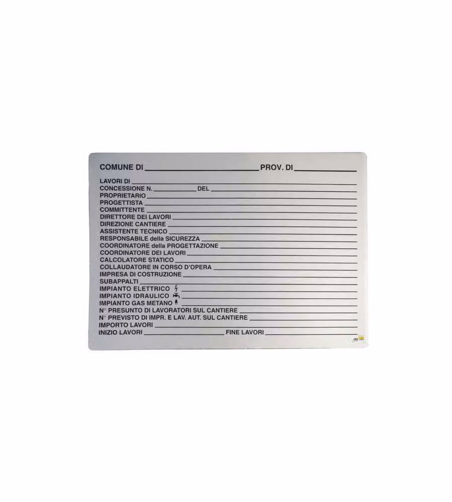 Cartello Concessione Edilizia    138X 88 Plastica