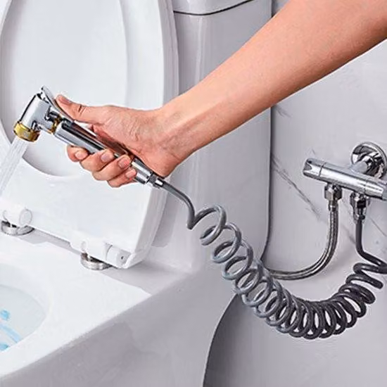 Tubo flessibile per doccia per cabine da bagno - Accessorio sanitario grigio - Supporto per getto d'acqua bidet