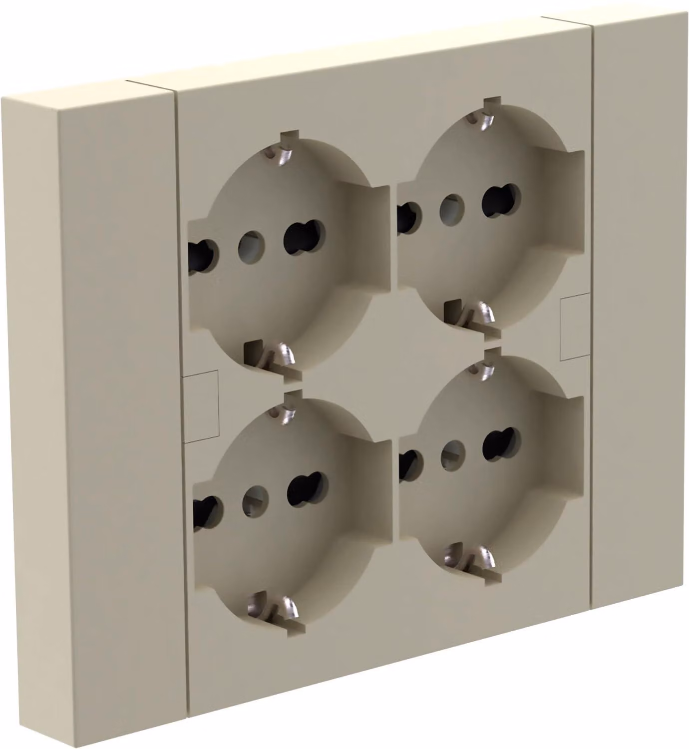 Electraline 22125, presa da incasso Quadra, 4 prese, universale P40, compatibile con