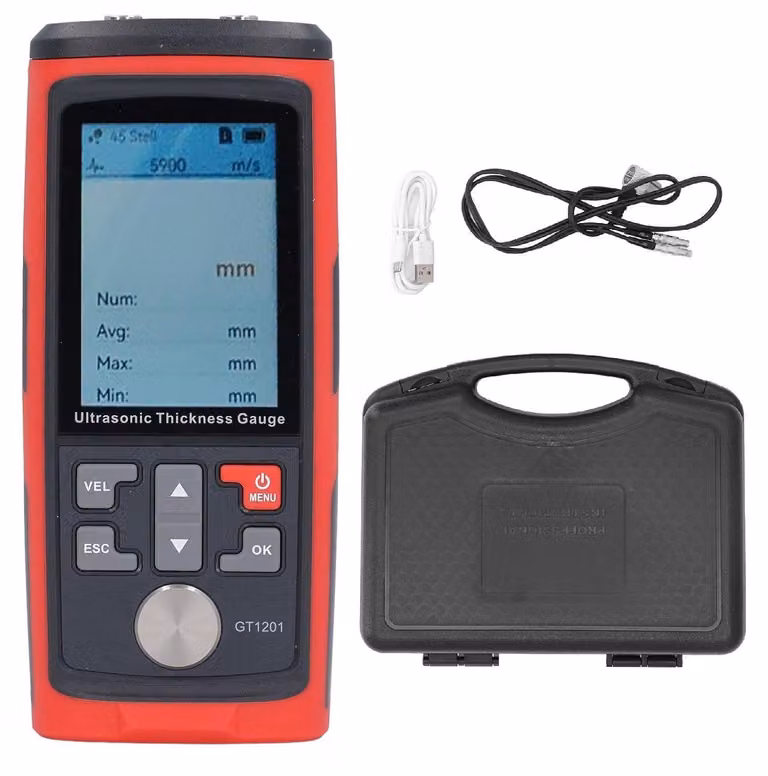 Misuratore di spessore industriale, misuratore di spessore a ultrasuoni da 1 a 300 mm, con capacità di memorizzazione dati di 1500, dotato di microprocessore ad alta velocità, per metalli, plastica, vetro, Vetroceramica, acciaio
