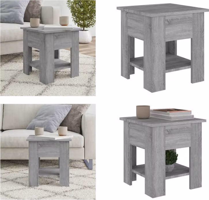 vidaXL Tavolino Grigio Sonoma 40x40x42 cm Materiale a base di legno - Tavolino - Tavoli da caffè - Tavolo - Tavolino da salotto