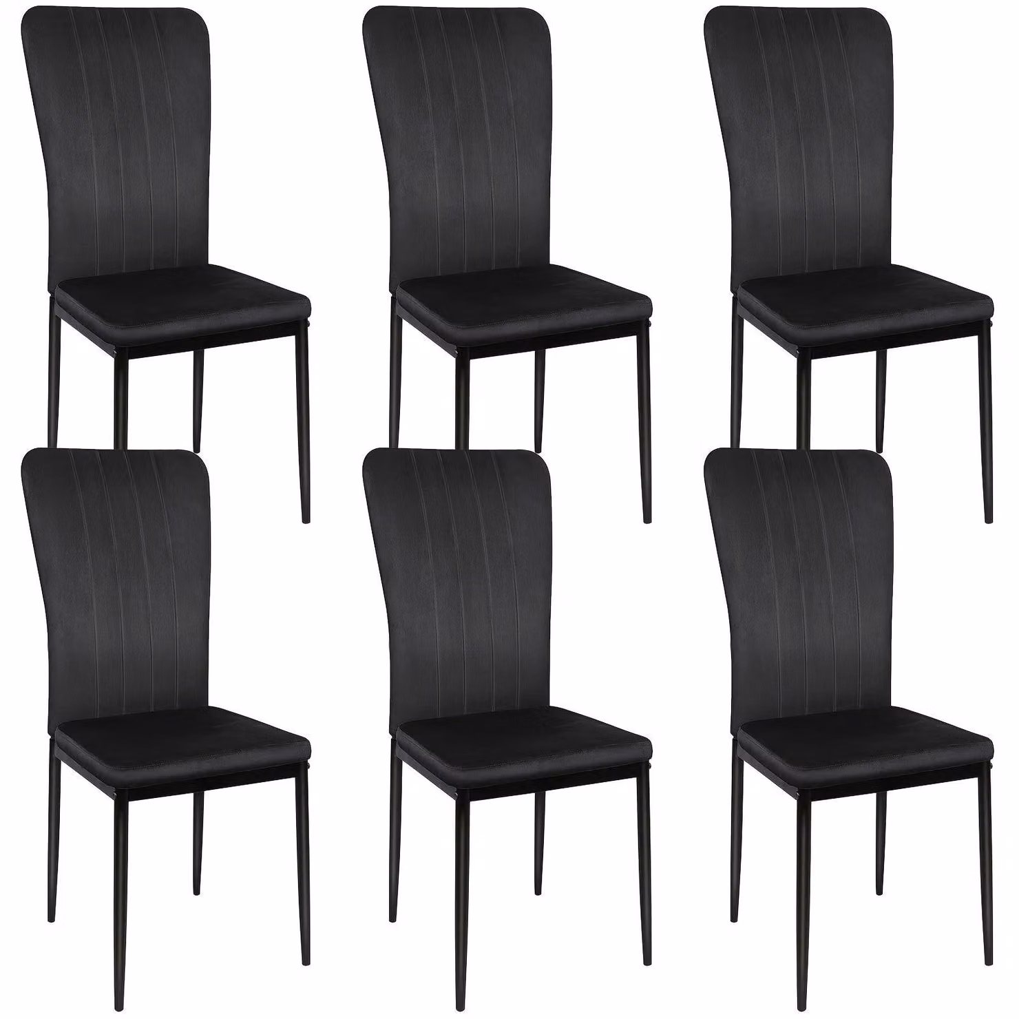 Set di 6 sedie da pranzo nere - Sedia da pranzo - Sedia da cucina - Sedia per ristorante - Sedia con schienale