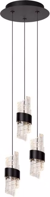 Lampada a sospensione Lucide Kligande LED tripla nera