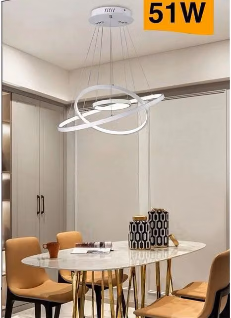 Lampadario a sospensione Trade Shop forma pianeta LED 51 W bianco con 3 colorazioni della luce A64-3c