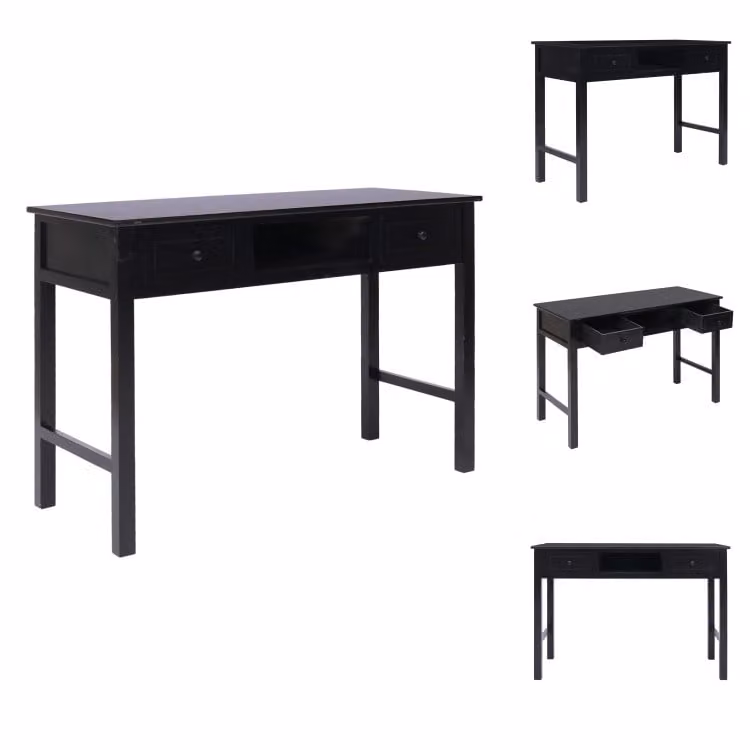 vidaXL Scrivania nera 110×45×76 cm in legno - Scrivanie