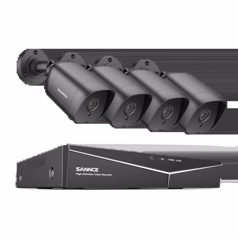 sistema CCTV DVR a 4 canali 1080P, telecamere da esterno resistenti alle intemperie, sorveglianza remota mobile, 4 pezzi di telecamera-a 4T