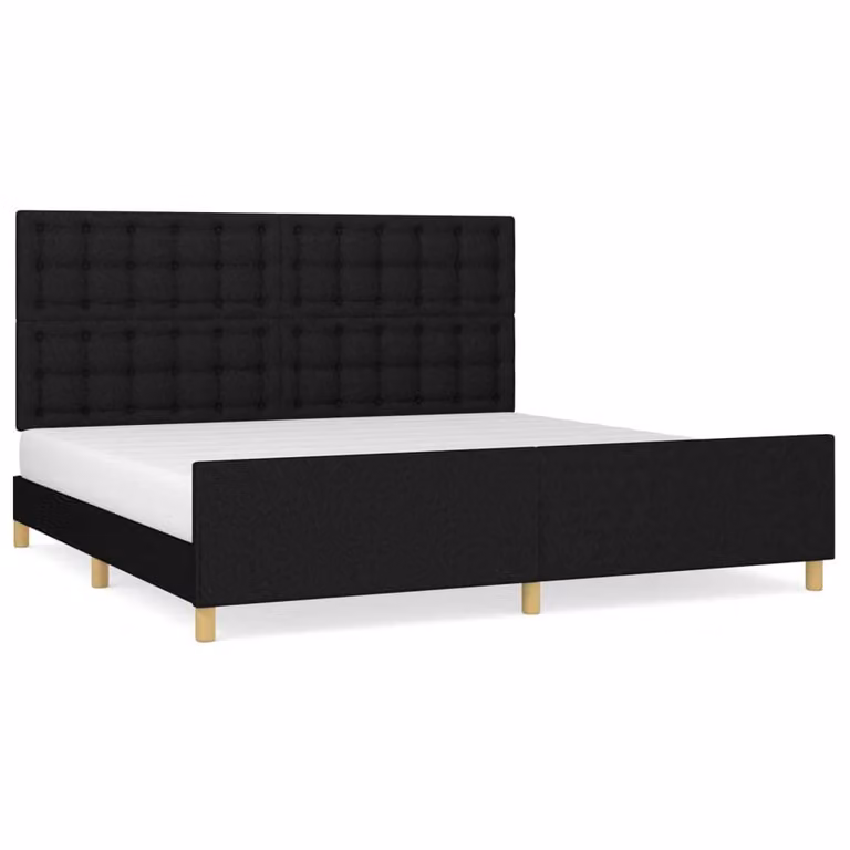 Giroletto senza Materasso Nero 200x200 cm in Tessuto