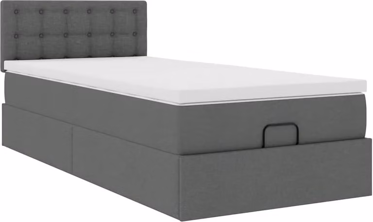 Struttura Letto Pouf con Materasso 90x190 cm in Tessuto