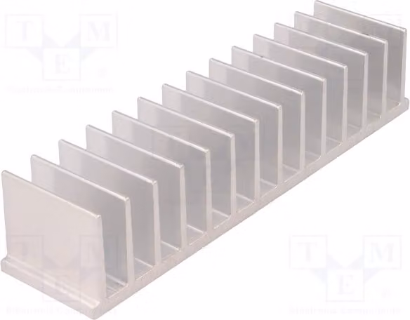 1 radiatore: alluminio grezzo stampato, modello alettato, lunghezza: 40 mm, larghezza: 165 mm, altezza: 35 mm