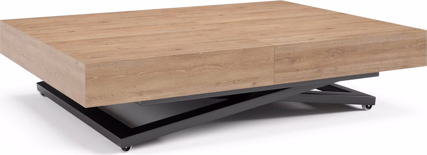 FURNLUX Tavolino Sanna U Brown 80cm / Colore principale: Beige / Dimensioni: 80 x 80 x 200 cm