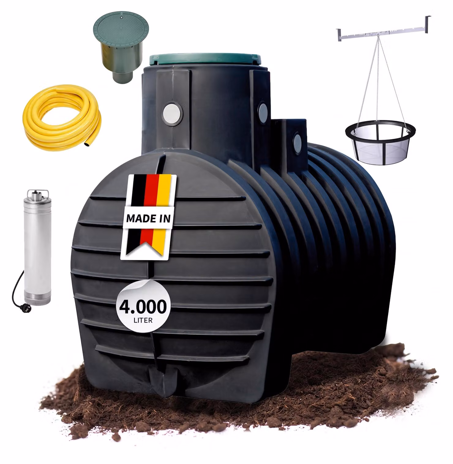 Serbatoio interrato / serbatoio per acqua piovana Mono Garden Comfort Set 4.000L 4Rain 295051