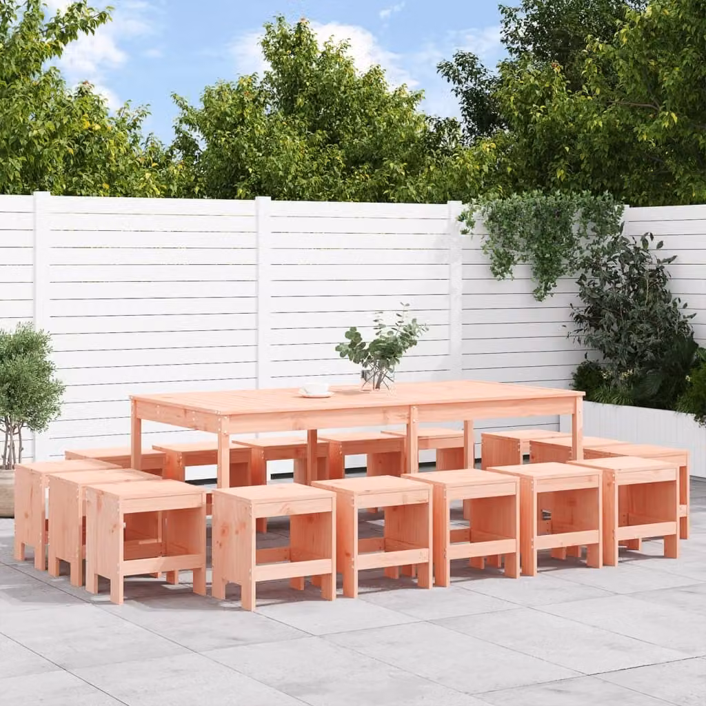 Maison Exclusive - Set da pranzo da giardino in 17 pezzi in legno massello di douglasia