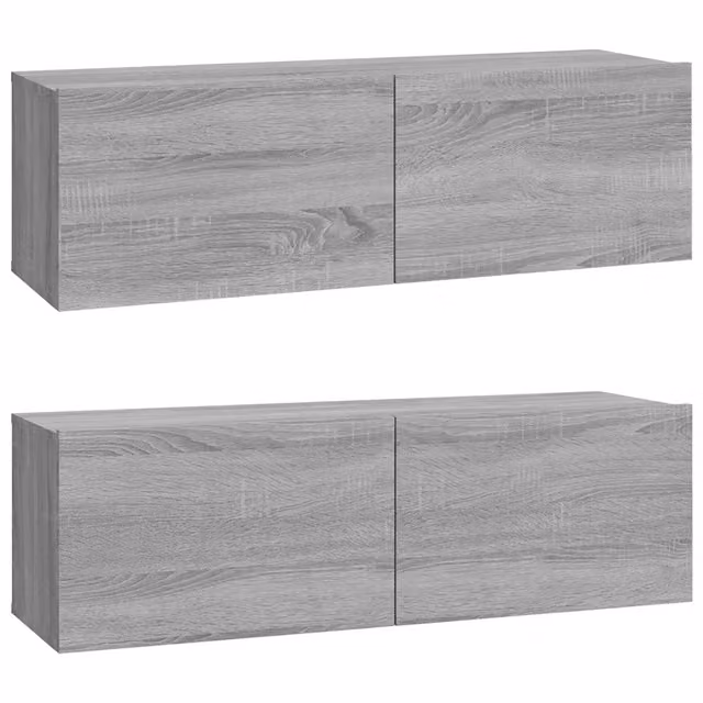 Mobili TV Muro 2pz | Armadietto TV | Mobile Porta TV Grigio Sonoma 100x30x30 cm Legno Multistrato