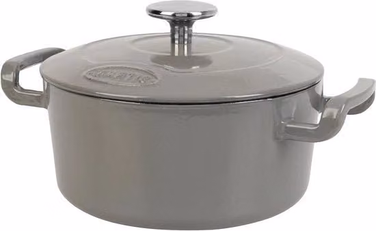 Padella a fuoco Ø 20 cm - Smaltato ghisa - 25 litri - Grigio - Ideale per induzione - 2-3 ospiti