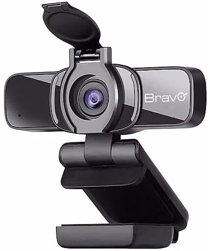 Videocamera Webcam Bravo EasyWeb HD Full HD con Microfono Integrato, Colore Nero