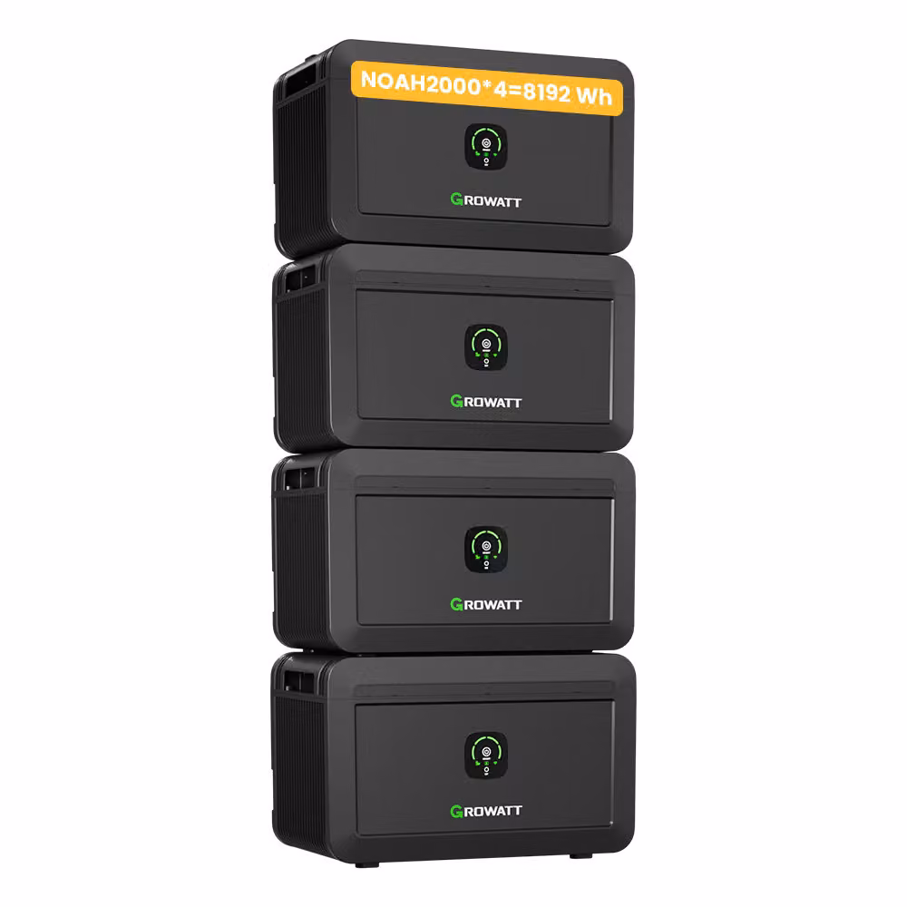 Centrale elettrica da balcone Powerness 8192Wh Growatt NOAH 2000 x4 con potenza di ingresso FV 1800W IP66 per centrale elettrica da balcone (0% IVA)