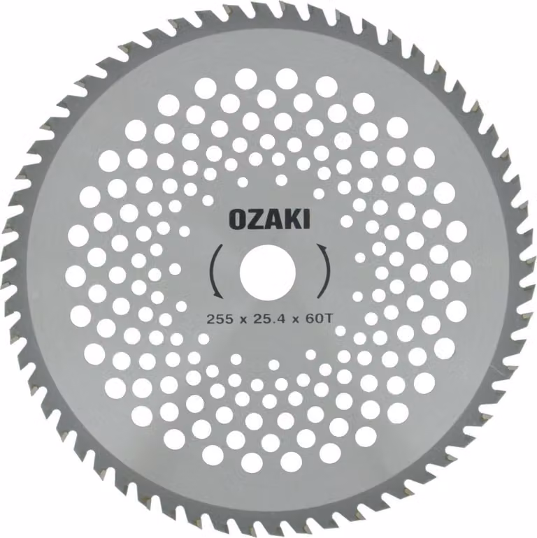 Lama con 60 denti, punta in metallo duro, adattabile per decespugliatori – larghezza di taglio 255 mm, foro: 25,4 mm, spessore: 1,4 mm