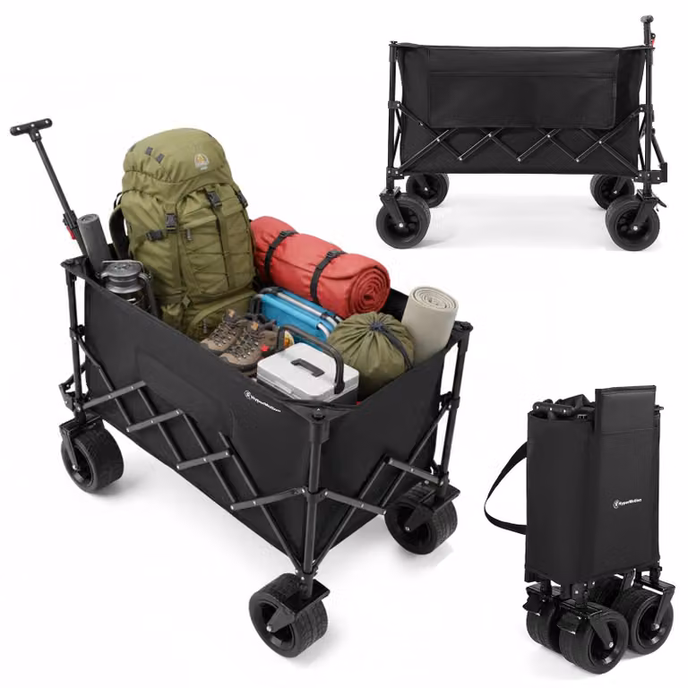 Carrello trasportabile per passeggiate, pieghevole, di grandi dimensioni (XL), capacità di 200 litri, elevata capacità di carico (80 kg), ruote adatte a tutti i terreni
