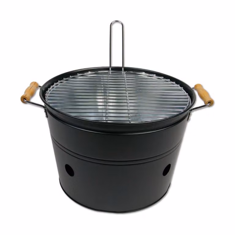 Edm 32 cm Secchiello per griglie con griglia nera Nero Taglia unica
