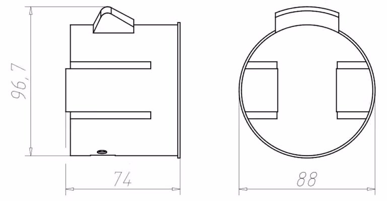 Scatola da incasso Kaiser ThermoX LED 9320-20 per apparecchi DA d=81 mm ET fino a 60 mm d=86x70