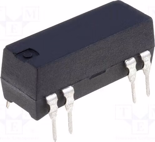 1 relè: Contatto normalmente aperto (NC), massimo 200 VDC, 1A. Bobina: 12 VDC. Modello: DIP12-1B72-19D. Produttore: Elektr