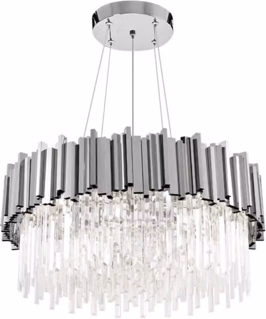 Lampada a sospensione Toolight APP1480-1C Chrom in metallo e cristallo trasparente color cromo