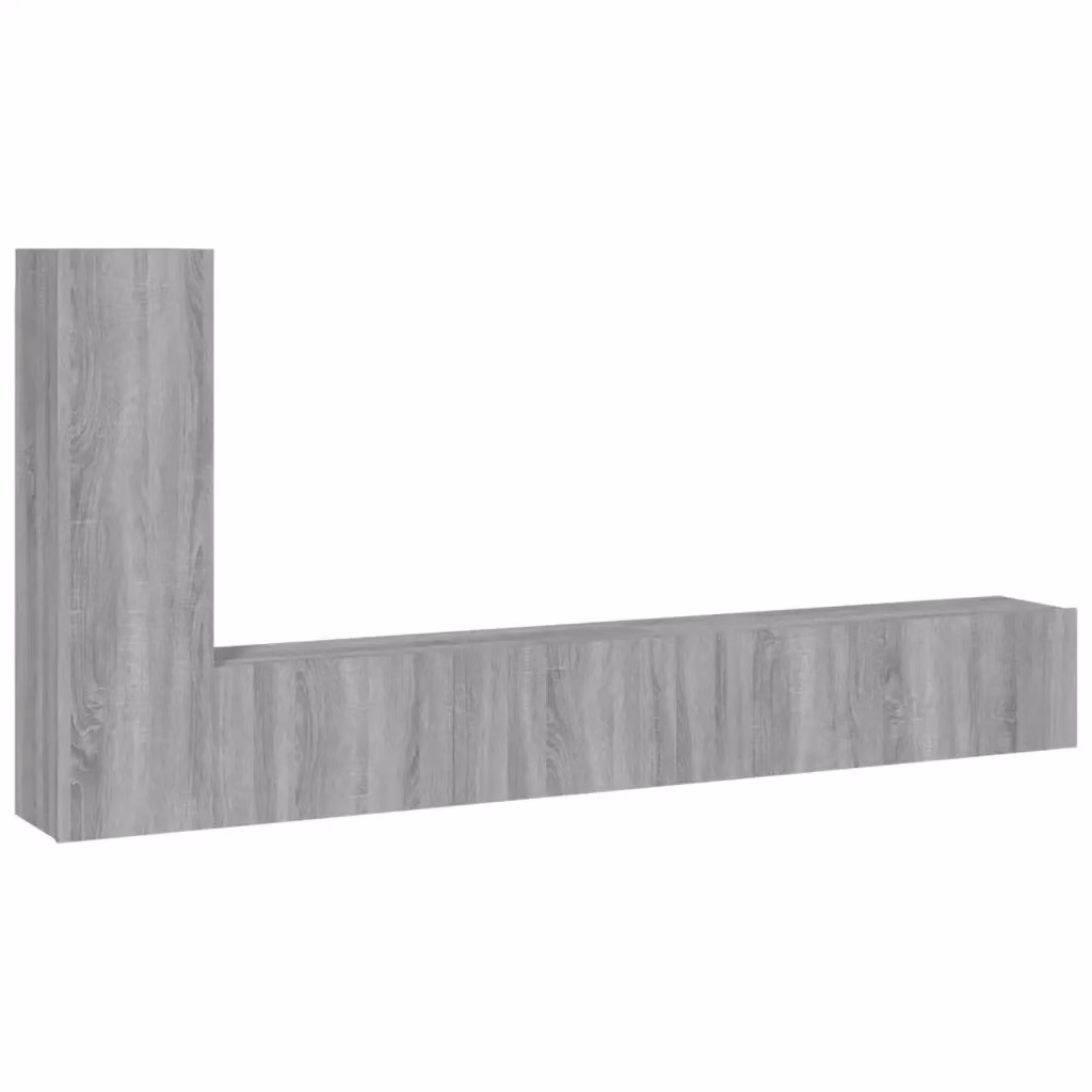 Set di mobili porta TV da 3 pezzi vidaXL in legno multistrato grigio per soggiorno – 2