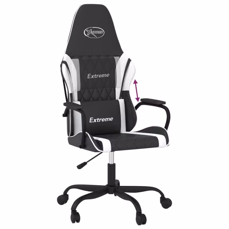 Sedia da Gaming Nero e Bianco in Pelle finta