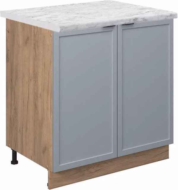 Mobile lavello cucina Fame-Line Blu-grigio chiaro/Rovere dorato 80 cm, PL Marmo Vicco